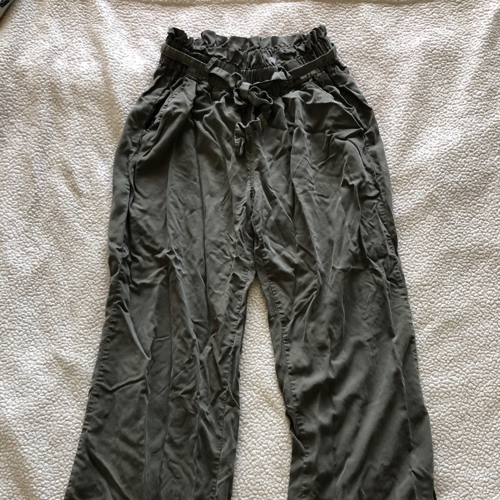 Thread+Supply Olive Green Flowy Pants
